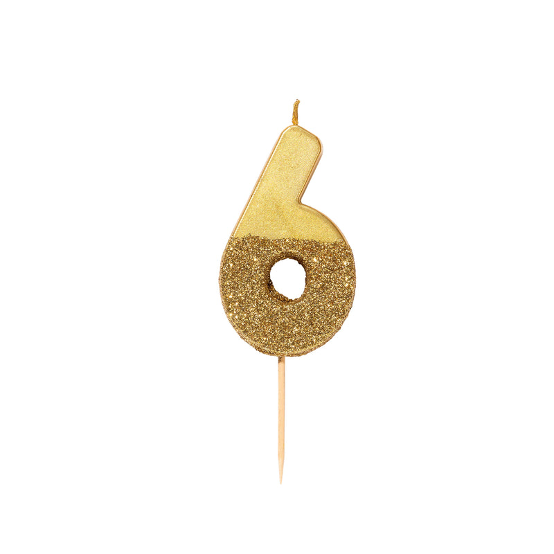 Glitter Number Candles - Gold