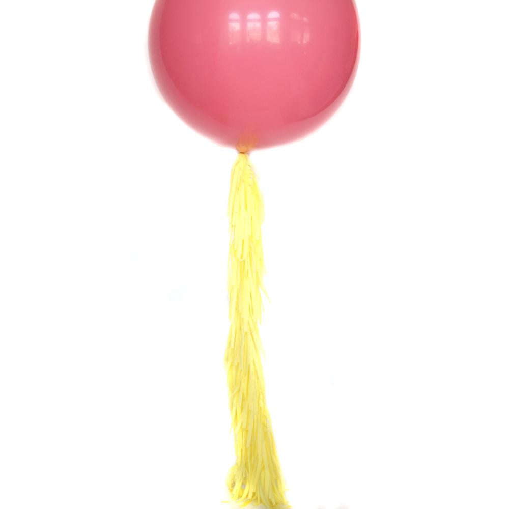 Jumbo Balloon & Tassel Tail - Magenta Pink Hearts S7147