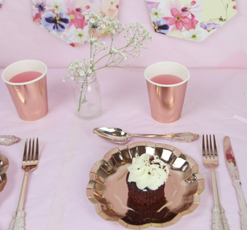 Small Rose Gold Party Porcelain Plates