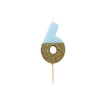 Glitter Number Candles - Blue