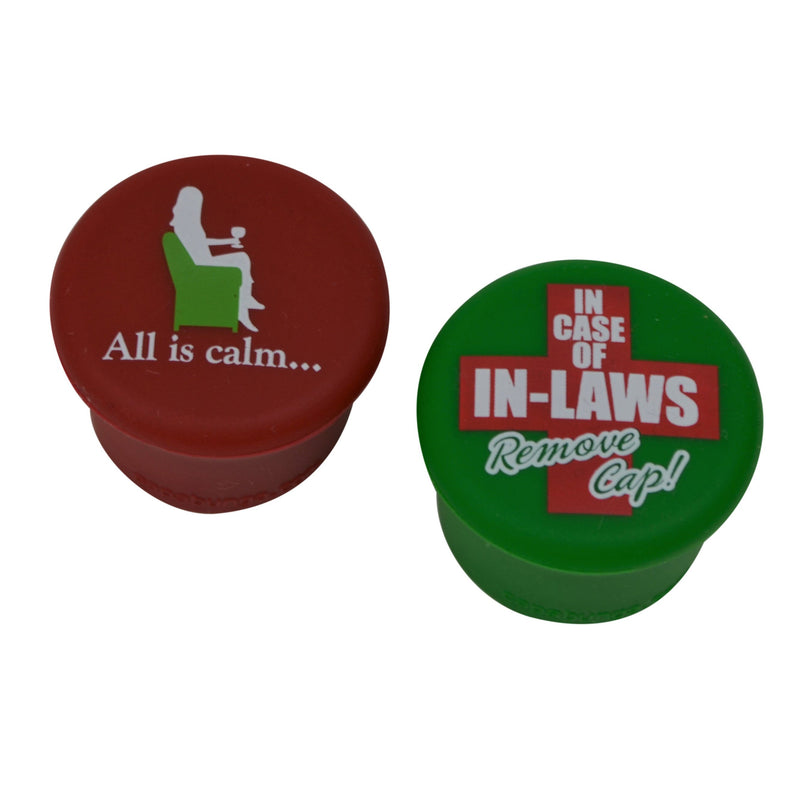 All is Calm & In Case of In-Laws Silicone Wine Cap Set