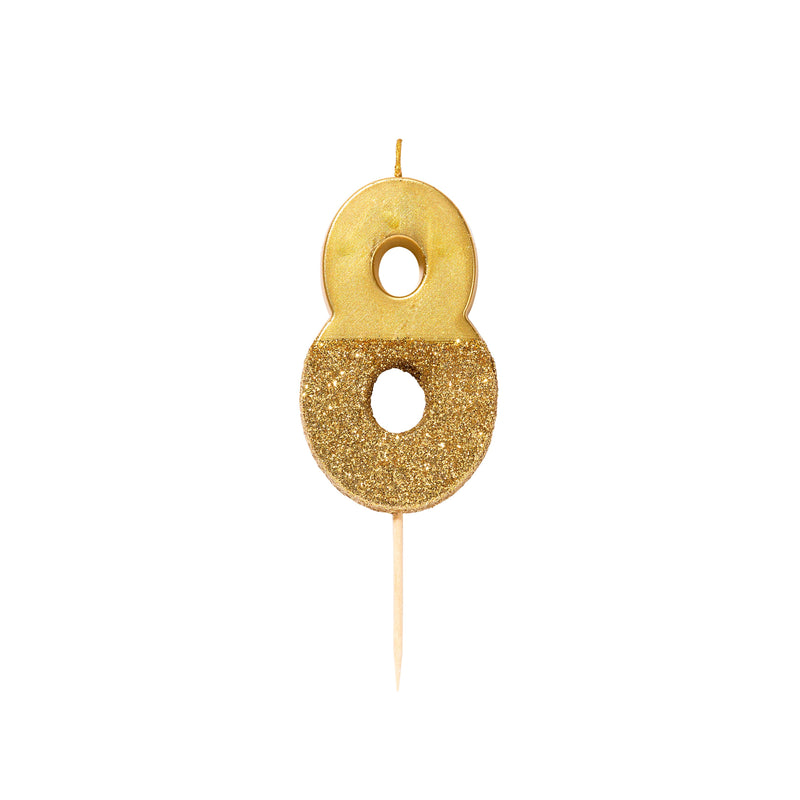 Glitter Number Candles - Gold