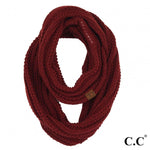 Solid Ribbed Knit Infinity Scarf