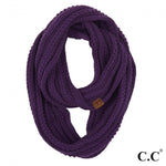 Solid Ribbed Knit Infinity Scarf