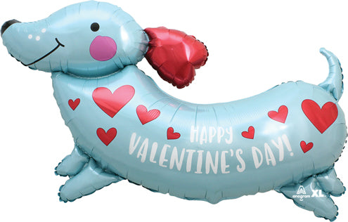 Valentine Weiner Dog Balloon
