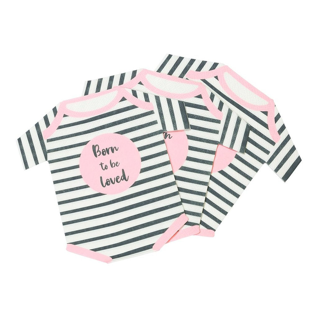 Born To Be Loved Pink Onesie Shaped Napkins