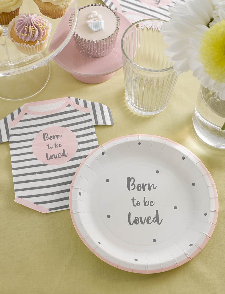Born To Be Loved Pink Plates