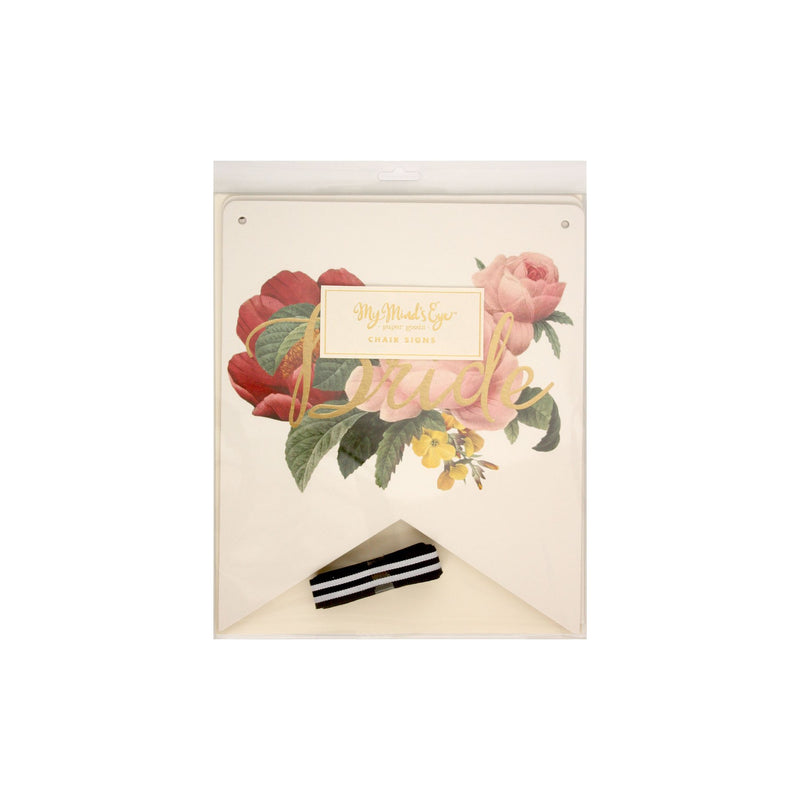 Floral Wedding Chair signs