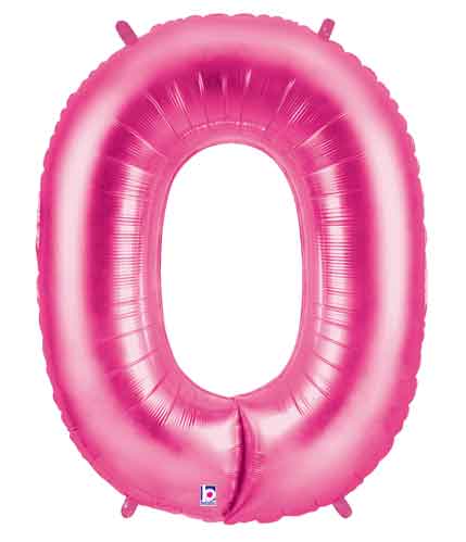 Hot Pink Number 0 Balloon