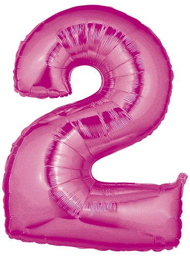 Hot Pink Number 2 Balloon