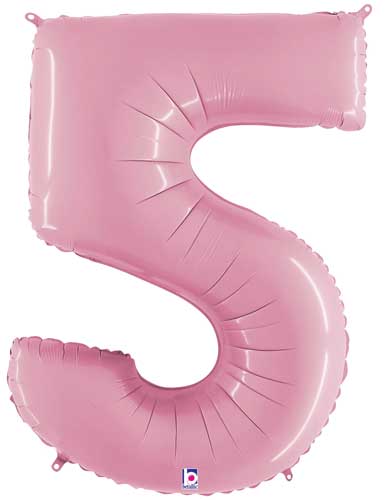 Pastel Pink Number 5 Balloon