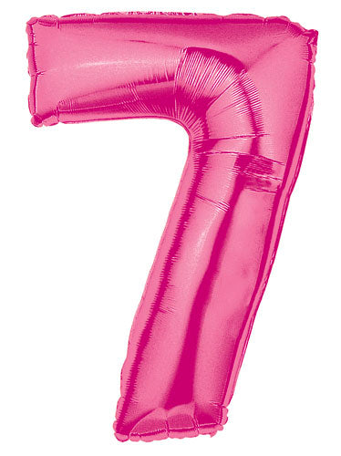 Hot Pink Number 7 Balloon