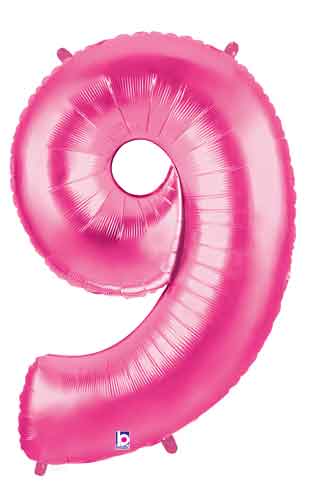 Hot Pink Number 9 Balloon