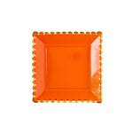Orange Scalloped 9" Square Plates