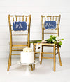 Navy and Gold Wedding Chair Signs