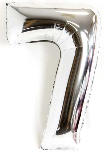 Silver Number 7 Balloon