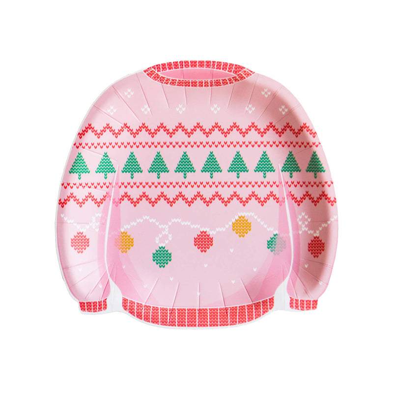 Ugly Holiday Sweater - Pink Sweater Medium Plates