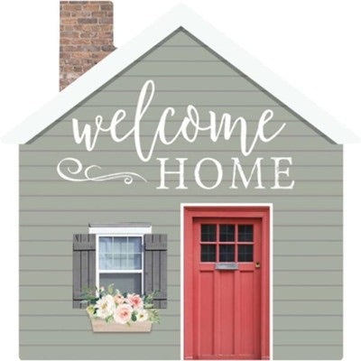 Welcome Home - House Shaped Wood Sign
