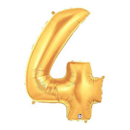 Gold Number 4 Balloon