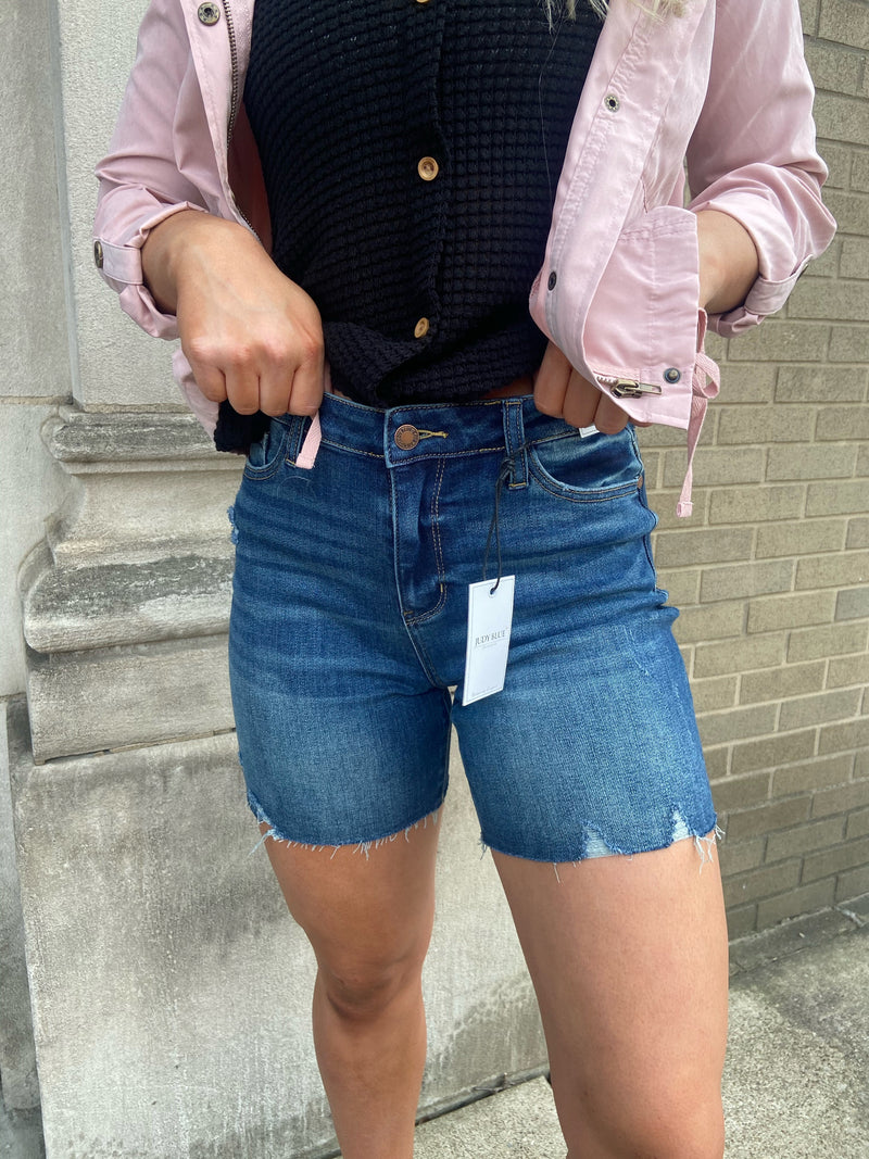 Addison Mid-Thigh Jean Shorts