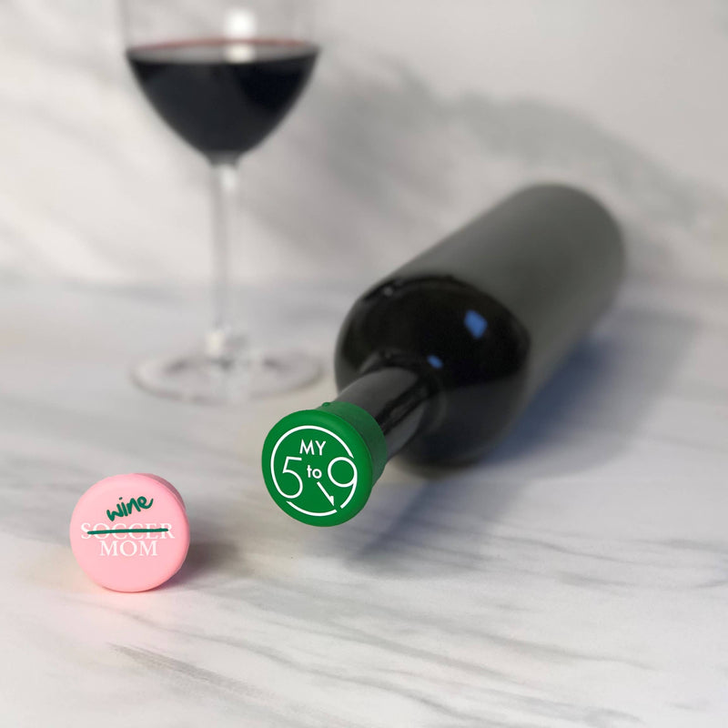 Wine/Soccer Mom & My 5 to 9 Silicone Wine Cap