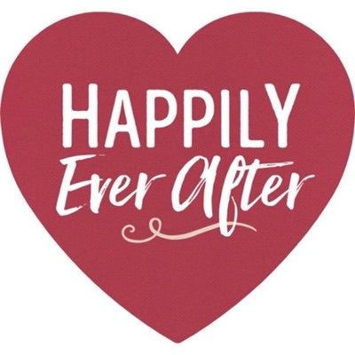 Happily Ever After - Heart Shaped Wood Sign