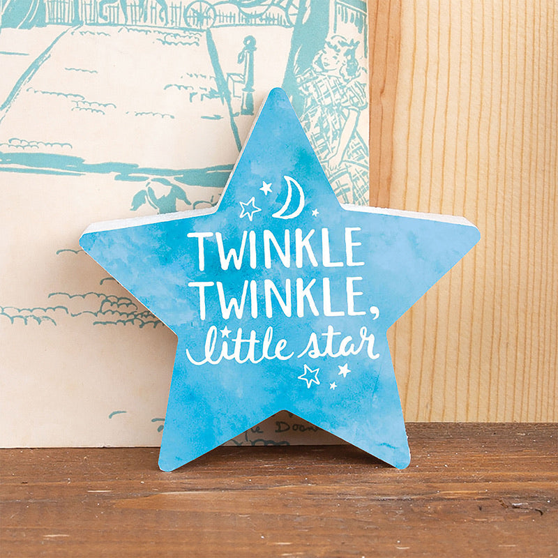 Twinkle Twinkle, Little Star - Star Shaped Wood Sign