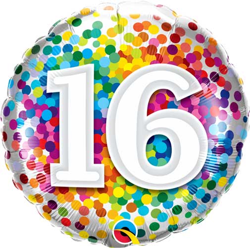 Sweet 16 Confetti Balloon