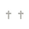 Metal & Crystal Cross Stud Earrings