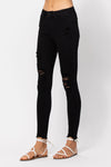 Ruby - High Waisted Black Destroyed Skinny Jeans