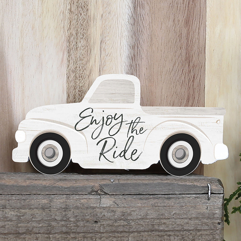Enjoy the Ride - Truck Shaped Wood Sign