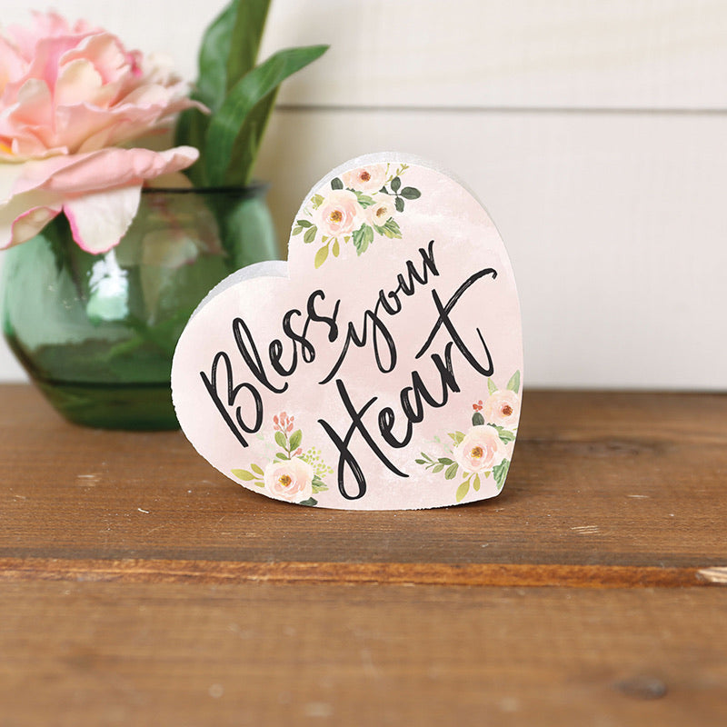 Bless your Heart - Heart Shaped Wood Sign