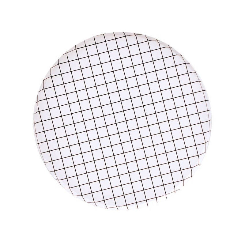 Black & White Grid Large Plates