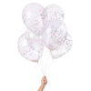 White Iridescent Pre-filled Confetti Balloons
