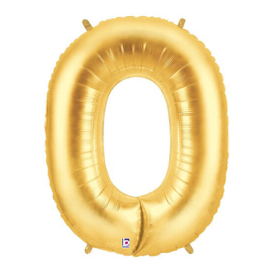 Gold Number 0 Balloon