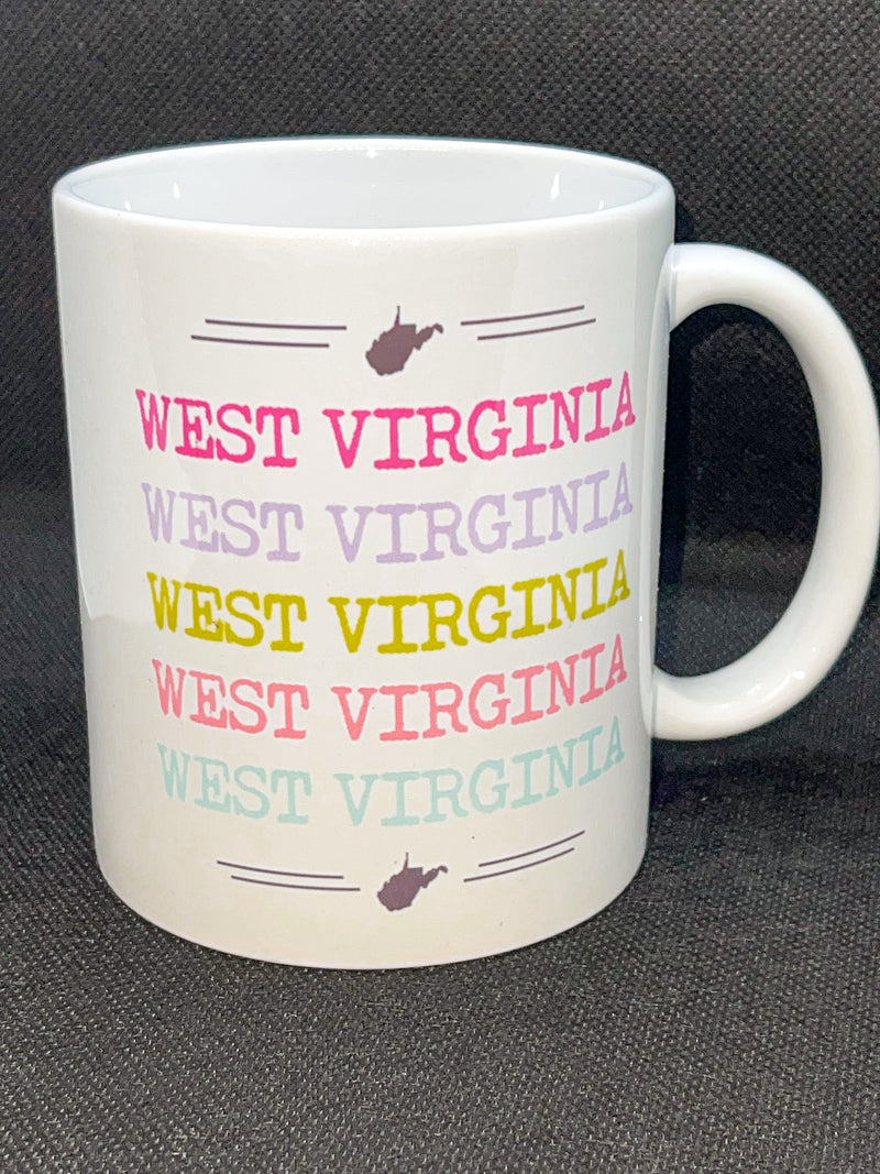 West Virginia Colorful State Ceramic Mug