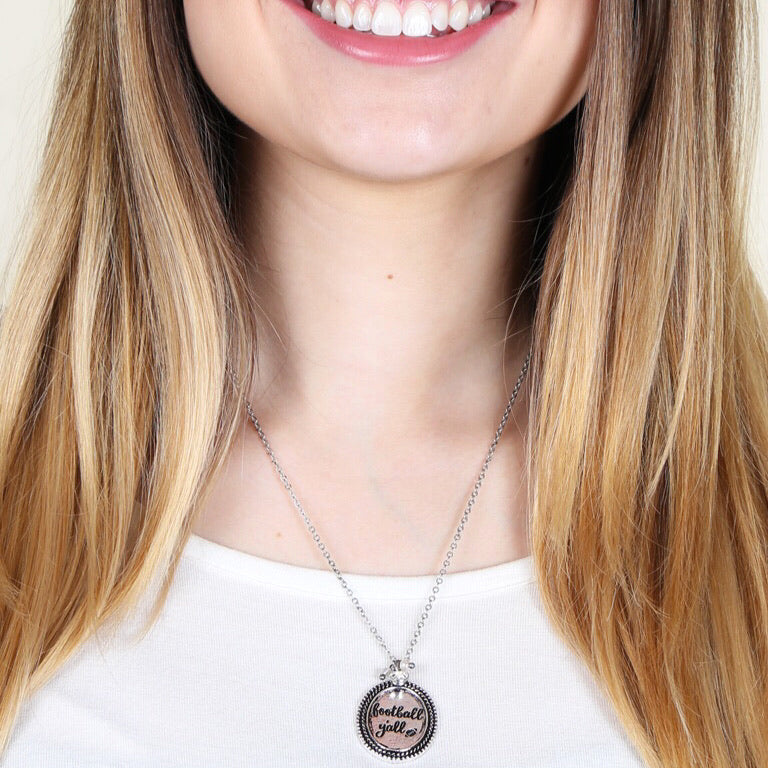 Football Y'all Pendant Necklace