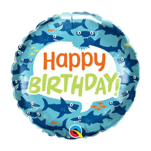 Happy Birthday Shark Foil Balloon