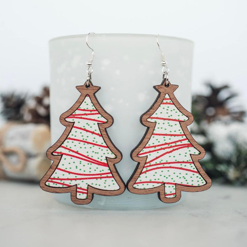 Christmas Tree Cake Dangle Earrings