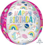 Birthday Trendy Unicorn Orbz Balloon