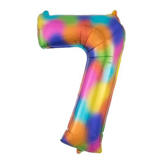 Rainbow Number 7 Balloon