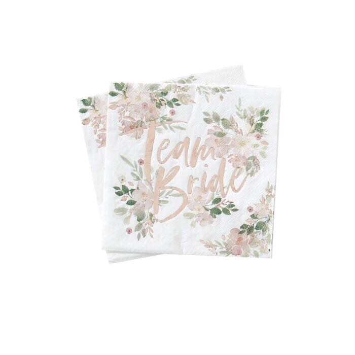 Team Bride Floral Paper Napkins