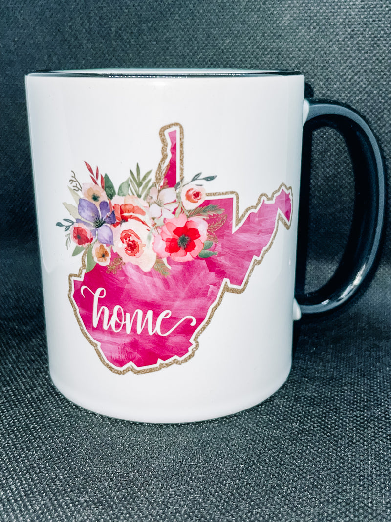 West Virginia Spring Florals State Ceramic Mug