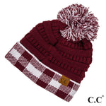 Two Tone Game Day Beanie with Pom