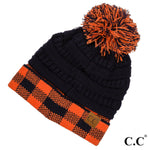 Two Tone Game Day Beanie with Pom