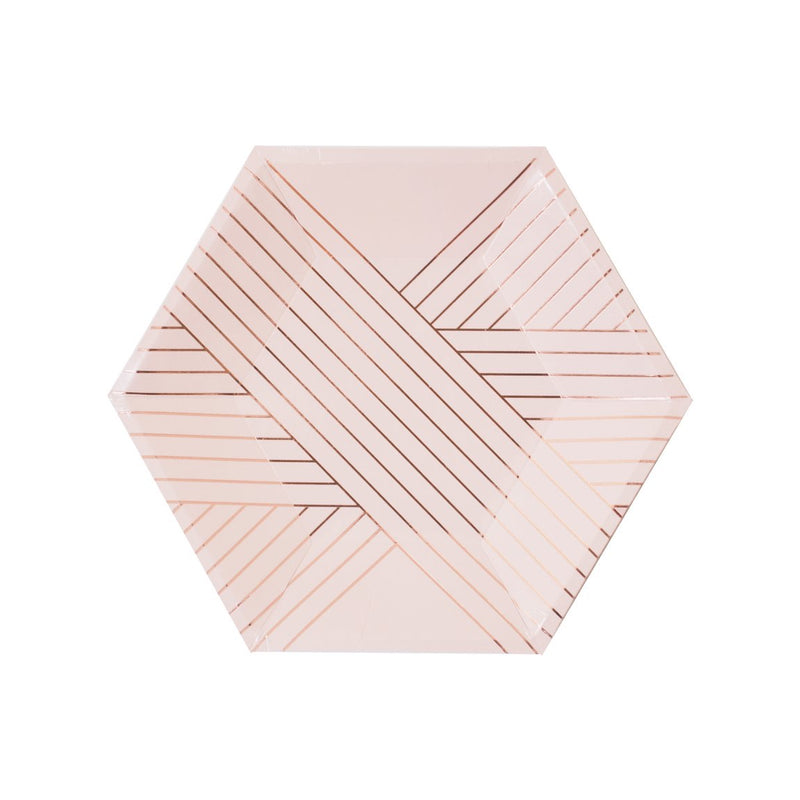 Amethyst - Pale Pink Striped Small Paper Plates