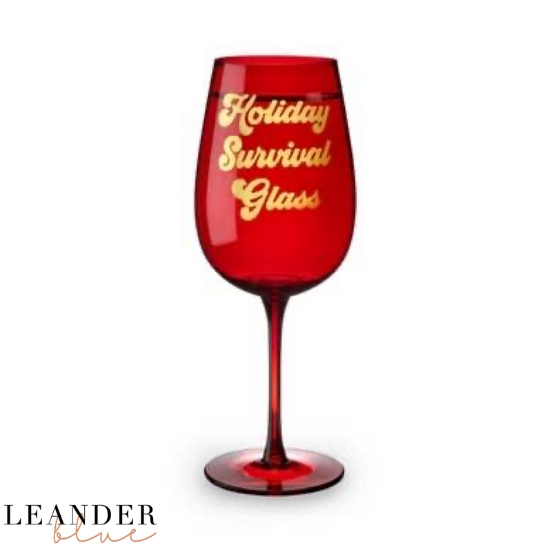 Holiday Survival Glass Full Bottle Wine Glass