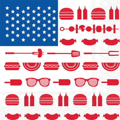 Eat Drink Host - Stars & Stripes Cookout Lunch Napkin