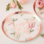 Team Bride Floral Paper Plates